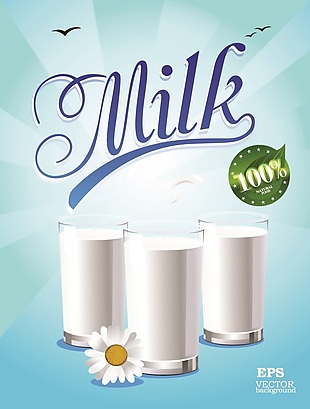 牛奶百分百矢量素材