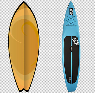 两种冲浪板免抠png透明图层素材