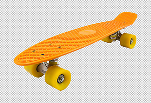 橙色的滑板免抠png透明图层素材