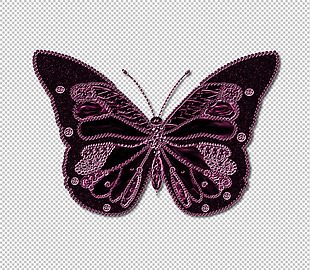 紫色漂亮蝴蝶免抠png透明图层素材