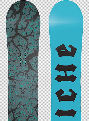 创意蓝色滑雪板免抠png透明图层素材