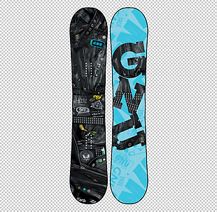 创意蓝色的滑雪板免抠png透明图层素材