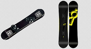 黑色的滑雪板免抠png透明图层素材