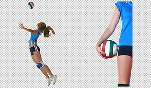 女孩打排球免抠png透明图层素材