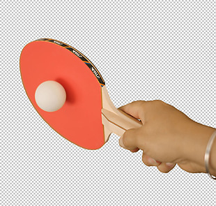 手拿乒乓球拍免抠png透明图层素材