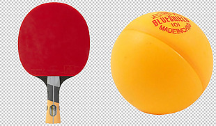 两种乒乓球拍免抠png透明图层素材
