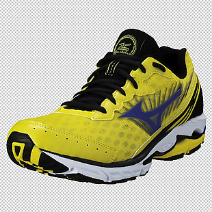 黄色时尚跑鞋免抠png透明图层素材