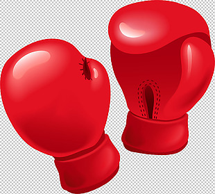 手绘拳击手套红色免抠png透明图层素材