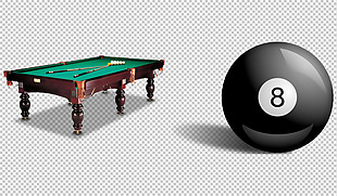 台球桌子黑8免抠png透明图层素材
