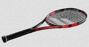 红黑色网球拍免抠png透明图层素材