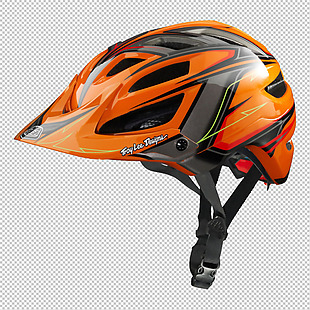 橙色自行车头盔免抠png透明图层素材
