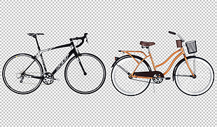 二辆时尚自行车免抠png透明图层素材