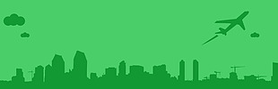 绿色手绘城市淘宝全屏banner背景
