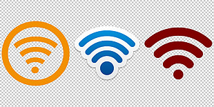 三种wifi图标免抠png透明图层素材