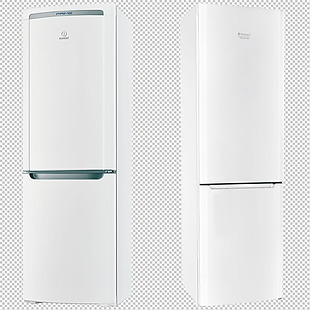 两个白色的冰箱免抠png透明图层素材