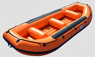 橙色橡皮艇免抠png透明图层素材
