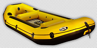 黄色橡皮艇免抠png透明图层素材