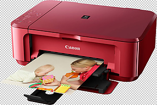 红色打印机免抠png透明图层素材