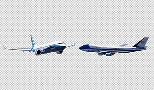 两架大飞机免抠png透明图层素材