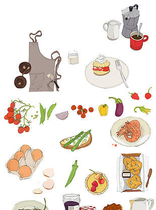美食烹饪元素图案
