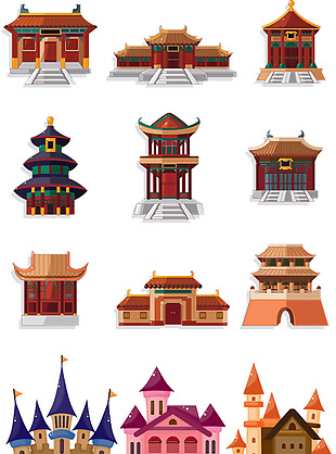 中国传统建筑西方城堡图案