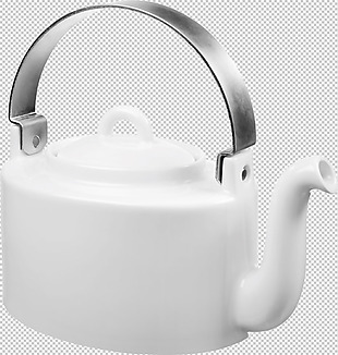 白色陶瓷茶水壶免抠png透明图层素材