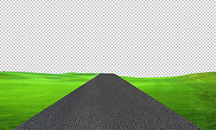 绿草高速公路免抠png透明图层素材