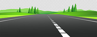 绿草高速路免抠png透明图层素材