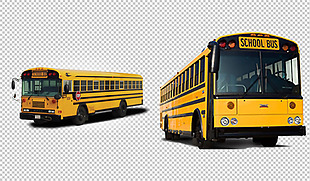 黄色公共汽车免抠png透明图层素材