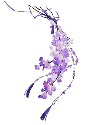 紫色古风花卉图案