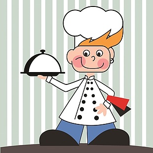 卡通手绘厨师形象矢量素材