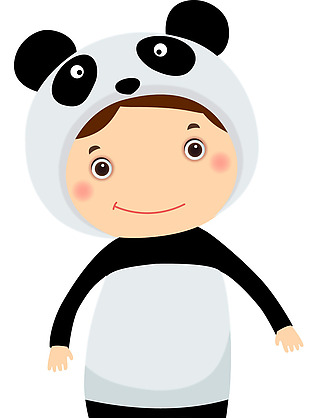 手绘熊猫装扮元素