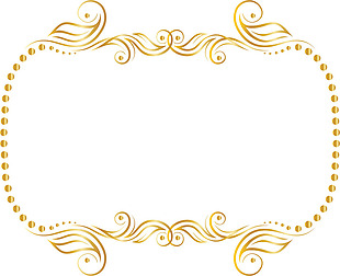 手绘金色花纹边框元素