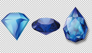 三个蓝宝石免抠png透明图层素材