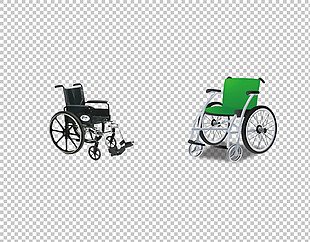 两种轮椅免抠png透明图层素材