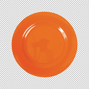 圆形橙色盘子免抠png透明图层素材