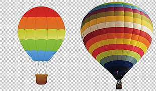 彩色热气球免抠png透明图层素材