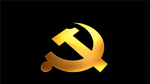 金黄色透明党徽标志动态MP4视频素材