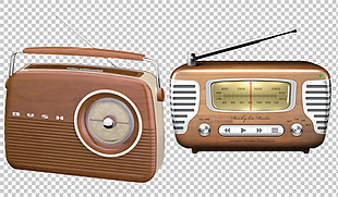 两个收音机免抠png透明图层素材