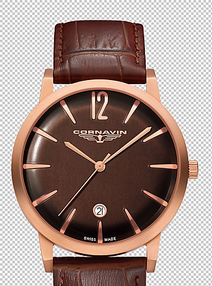 棕色漂亮手表免抠png透明图层素材