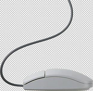 白色线控鼠标免抠png透明图层素材