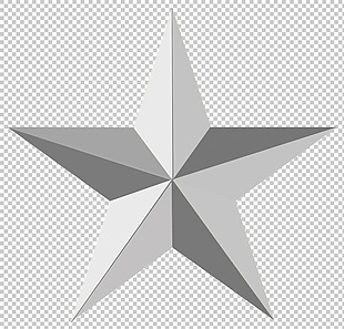 银灰色五角星免抠png透明图层素材