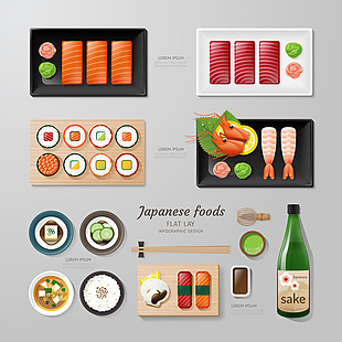 卡通日本寿司食物