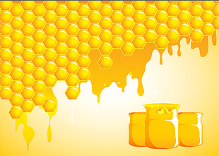 可爱卡通蜂蜜食品海报画册矢量背景素材
