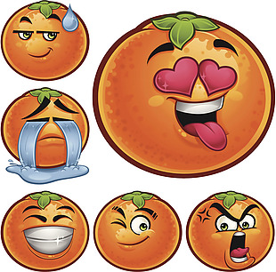 卡通橘子表情图案
