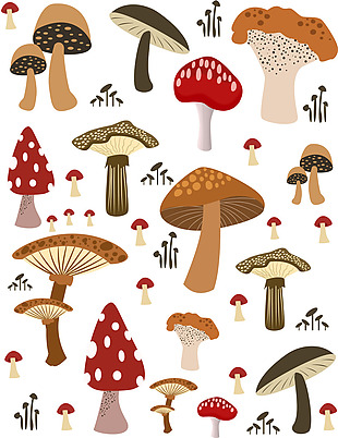 手绘蘑菇卡通图案