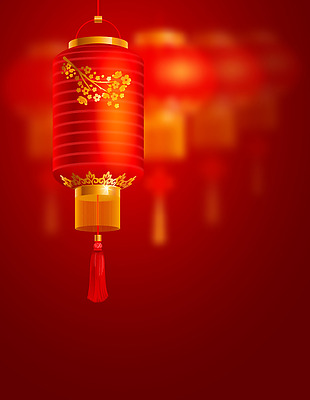 矢量中国风质感红灯笼背景素材