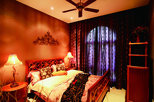 东南亚风情背景墙卧室室内装修效果图
