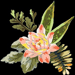 水墨植物花卉装饰素材