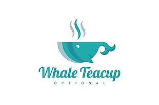 鲸鱼潮流动物矢量图标素材